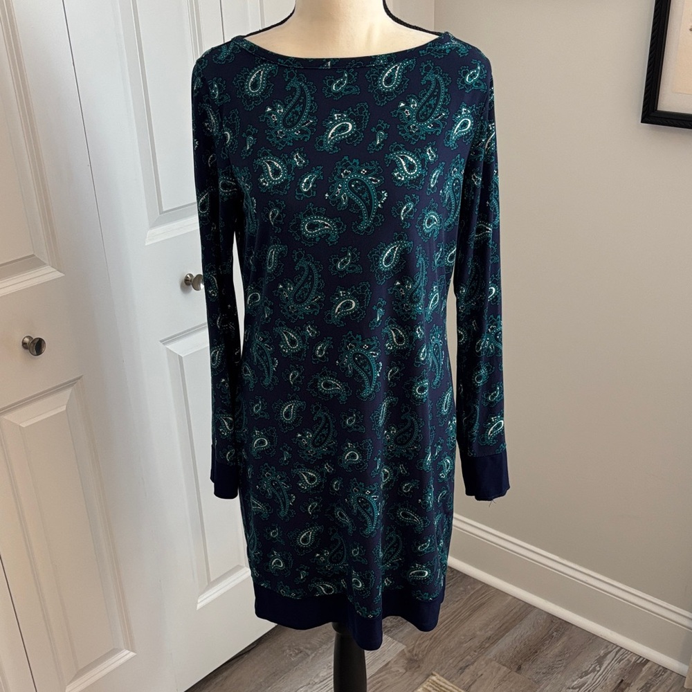 Michael Kors Navy Paisley Print Dress